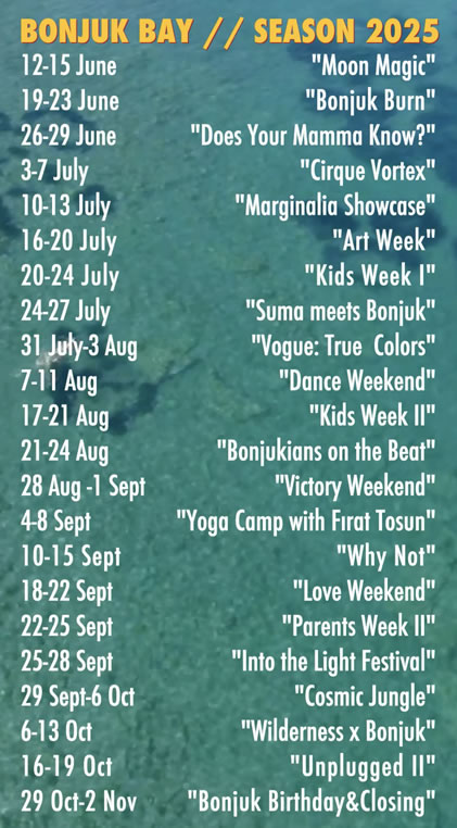 Bonjuk Bay Events 2025
